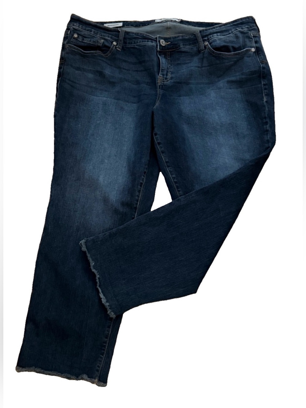 TORRID BOYFRIEND Dark Wash Ankle Length Frayed Hem Denim Jeans Plus 22W 44x27